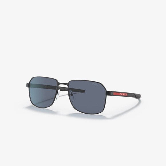 Prada Linea Rossa Sport SPS54WS DG009R 57 Black Rubber Blue Sunglasses PS54WS